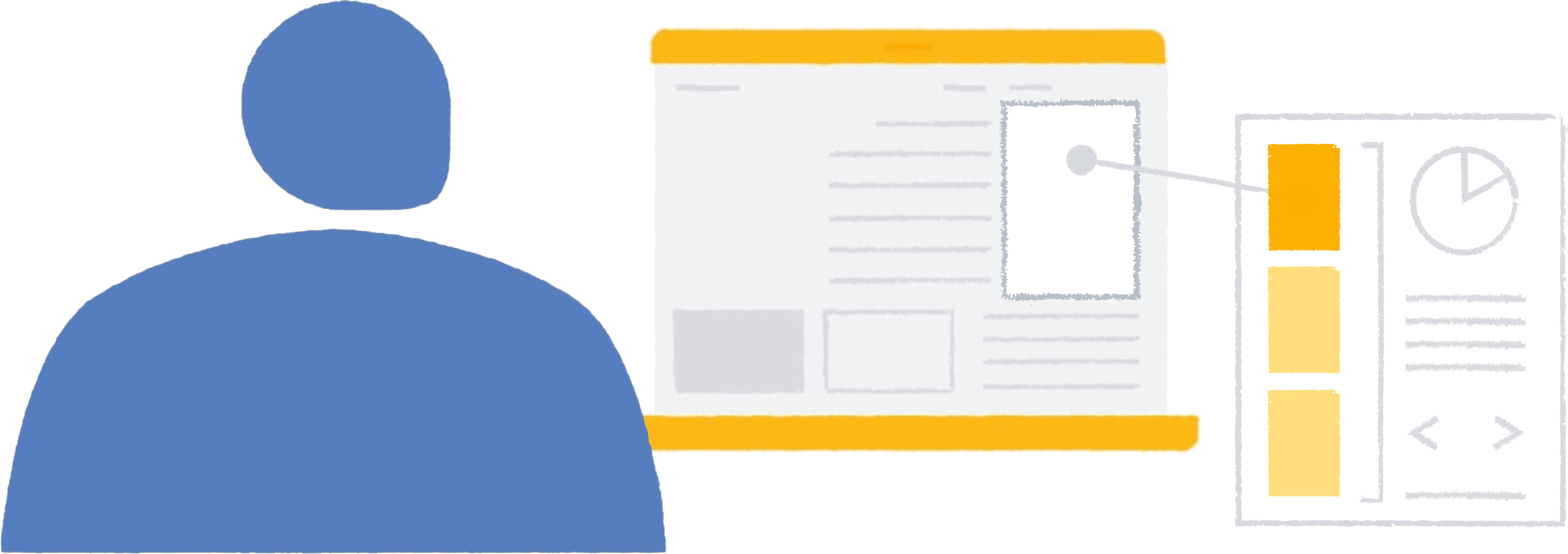 Una persona ve un sitio web de noticias en un navegador de su laptop. Se ejecuta una subasta de anuncios de la API de Protected Audience para elegir un anuncio para el espacio publicitario disponible.